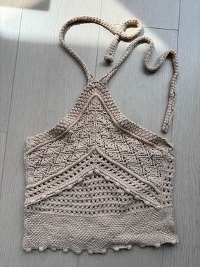 Zara Crochet Halter Top – Boho Knit Summer Top